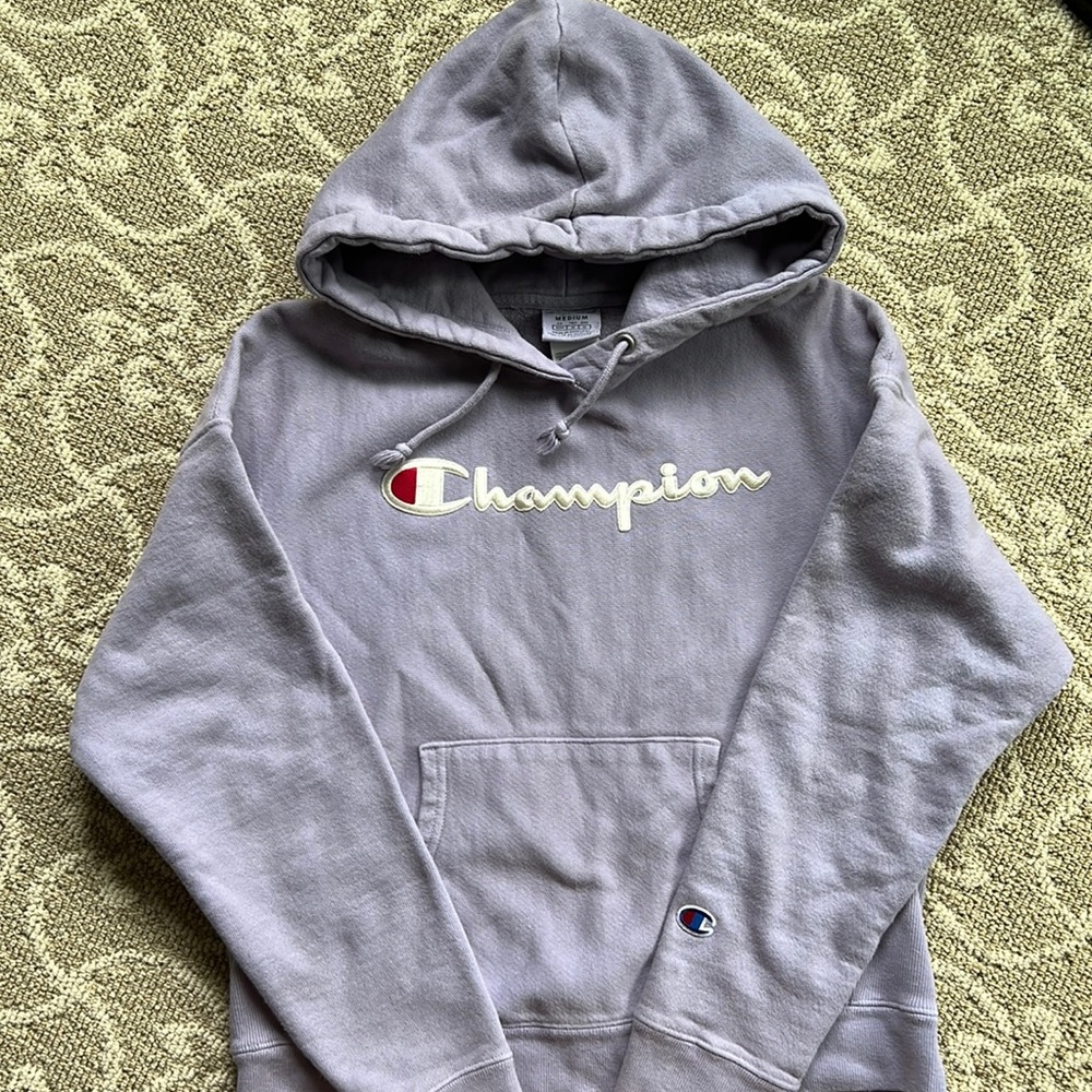 Girls cropped purple champion sweatshirt